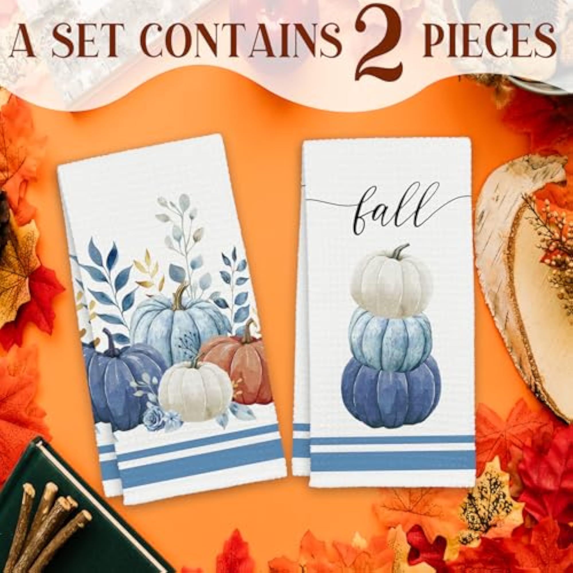 Fall Kitchen Towels, Autumn Decorative Hand Towels